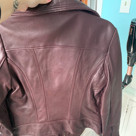 NWOT Michael Kors Leather Moto Jacket - Picture 3 of 3